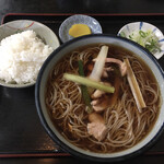 Soba Ryuu - かしわ蕎麦780円と小ライス120円。