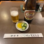 Tokiwa Shiyokudou - ビールとサービスのお新香