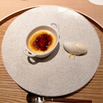 蓬左茶寮 - 根セロリのブリュレ、オリーブオイルのアイス