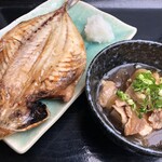 Grilled fatty horse mackerel & meat tofu set meal
