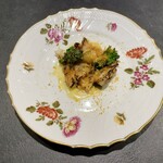 三和 - ヤリイカと菜の花の炭火焼き カラスミ和え