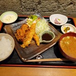 Fuku judou - 毛蟹のクロームコロッケと海老フライの定食　1000円