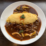 MIRAI restaurant&cafe - 牛肉と白ネギのオムライス　デミグラスソース