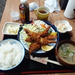 ナカガワ☆スエ食堂 - 天使海老のフライ定食　1400円