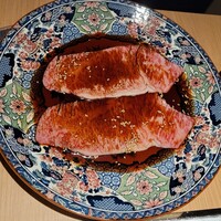 にく稲 - 本日の雪室芳醇和牛 サーロイン焼きすきと新之助ご飯