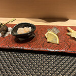 Meieki Sushi Suburimu - 季節の前菜三種盛り合わせ
