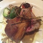 大衆食堂 瓦町ブラン - タスマニア産　仔羊のロースト　焼き野菜添え　黒オリーブの軽いソース