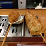 串かつ料理 活 - ●夕食。中瓶B 583X2+白ﾜｲﾝ2927+串揚げ おまかせ串32本(9154)+ｾｯﾄ(ｻﾗﾀﾞ+ﾃﾞｻﾞｰﾄ)418=13,663円