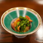 勢麟 - 赤貝と春菊の芥子醤油和え