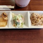 Teppanyaki Ichi - 大根の煮物　ポテトサラダ　蓮根キンピラ