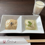 野歩ほん - 食前酒と自家製の豆腐