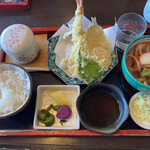 つるつるうどん瓢六庵 - お昼の天ぷら定食（1,155円）