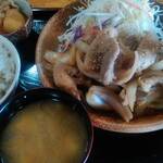 こな - 焼肉定食　焼肉のお皿大きいでしょー