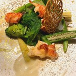 和フレンチバル村塾 屋根裏 別邸 - オマール海老を使った季節野菜の一皿