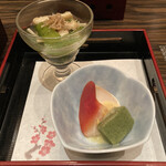 和食 鮨 日本酒 銀波 - 前菜二種盛り合わせ
