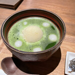 入口屋 - 抹茶白玉ぜんざいアイスのせ(バニラ)