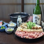 旬菜たにはら - 猪肉すき焼きコース