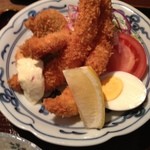 Marufuku - まる福のまる福定食の海鮮フライは海老と白身魚（13.06）