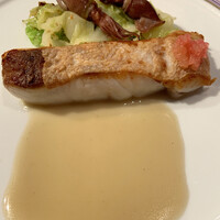 メザニーン - 青森県産平目のムニエル　春キャベツ　蛍烏賊