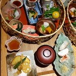 花ごころ - 季節の味覚の花かご御膳と握り寿司　税込1760