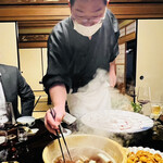 比良山荘 - ◎熊肉をしゃぶしゃぶ