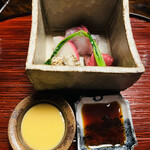 比良山荘 - ☆鯉の洗い☆鹿肉のタタキ☆鰻の焼き霜☆蕪、うぐいす菜