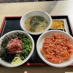 浜のかきあげや - ミニ丼と味噌汁