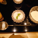 紀茂登 - マンゴーとパッションフルーツとオレンジ，ブルーベリーの炭酸，メイプルシロップのブランマンジェ