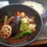 一文字カリー店 - チキンベジタブルスープカレー＆ライス