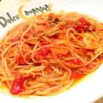 ドルチェカンパーニャ - パスタ：小海老ときのこのボスカイオーラトマトソース '12 9月上旬