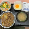 Yoshinoya - 牛丼並　448円　サラダセット195円　玉子86円