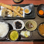 うおかぎ食堂 - 穴子と冬野菜の塩天ぷら定食