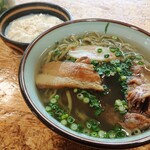 ゆうなみ 坂下店 - ミックスそば（よもぎ麺）＋ゆし豆腐