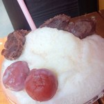 幸せの黄金鯛焼き - 梅干しスィーツ付き梅かき氷です(^-^)v