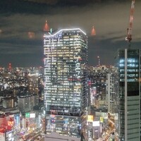 タワーズバー ベロビスト - スクランブルスクエアと渋谷ストリームの間にスカイツリーが見えます