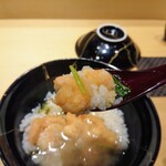 天冨良 麻布よこ田 - お茶をかけて