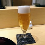 天冨良 麻布よこ田 - アサヒスーパードライ(生)