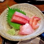 林栄門 - お刺身（本鮪、甘海老、金目鯛）