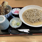 蕎麦居酒屋 まち庵 - 冷たいお蕎麦とイカ天丼セット（ランチ）