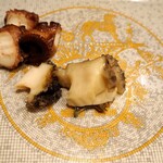 うを徳 - 明石 蛸 柔らか煮 + 青森 蒸し鮑