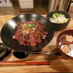Hyakushokuya - 2013/06 ステーキ丼定食　９８０円