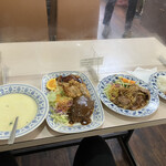 レストラン 野咲 - スペシャルランチ、しょうが焼き(牛肉)、ポタージュ