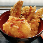 讃岐うどん 幅屋 - あなご天と半熟卵天丼