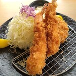 Tonkatsu Tamafuji - 次女のぉ〜海老2ひれ1定食1890円税込ですってぇ〜♪