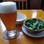 THE　BREWMASTER - 茹でたて枝豆と２杯目。
