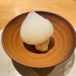 bekki - 北海道産真鱈の白子のフリット〜トマトの泡のソースで〜