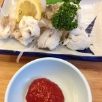もとや食堂 - 鱧湯引き 梅肉