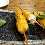 とり一 - とり天串ネギポン酢