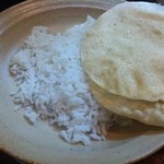 南インド料理 なんどり - カレーにセットのライスとパパド