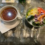 サモアール - スープ&サラダ350円